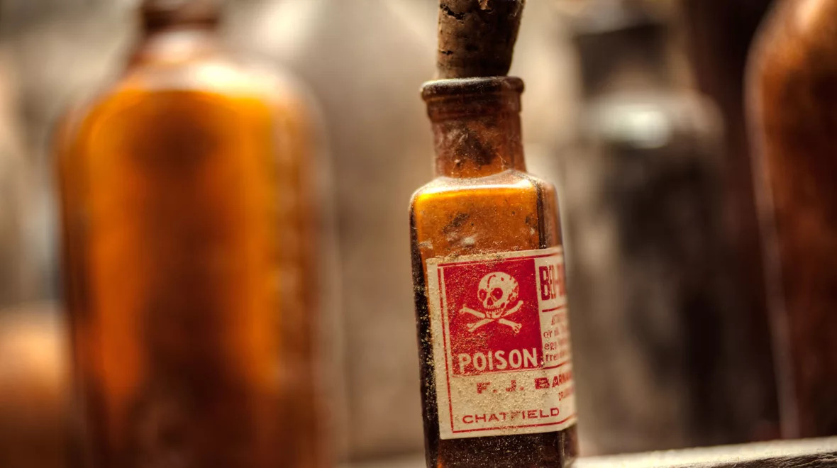 BR4HGE Poison bottles still-life
